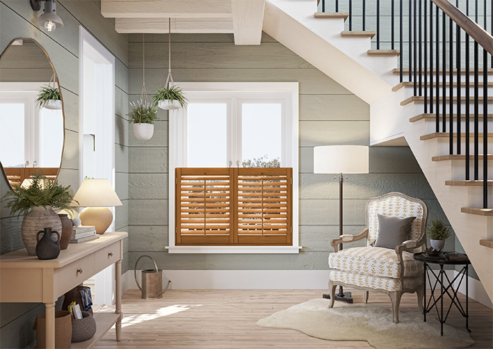 Kensington, Teak - Cafe Style Plantation Shutter - Image 8